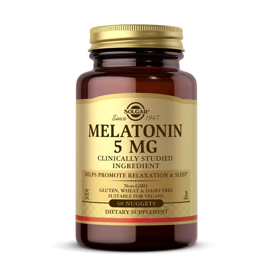 Solgar Melatonin 5 mg - 60 Nuggets - Helps Promote Rela