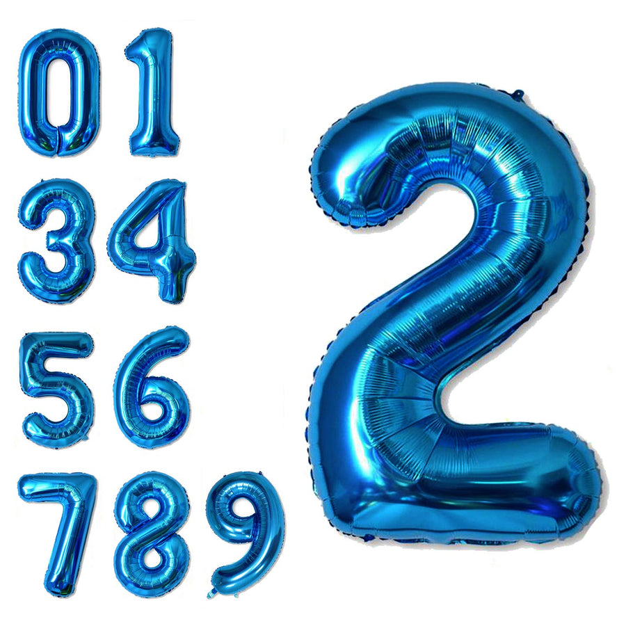 40 Inch Jumbo Blue Number 2 Balloon Giant Balloons Prom Balloons Helium Foil Mylar Huge Number Balloons for Birthday Party Decorations/Wedding/Anniversary