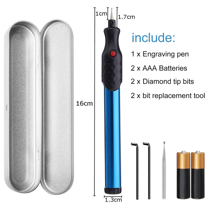 Electric Engraving Engraver Pen Carve Tool for DIY Jewellery Jewelry Metal Glass - (Cordless Precision Engraver with Diamond Tip Bit