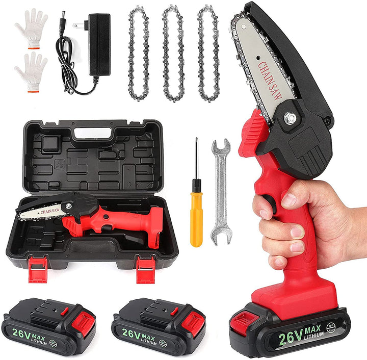 Mini Chainsaw Cordless Power Electric-Chain-Saws - 4 In
