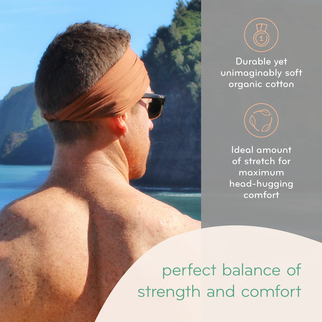 Headband for Men and Women - Durable, Plant-Based Hair Accessory - Versatile Sports Sweatband - Elastic Thick Sweat Band for Women &amp; Men - Great for Running, Yoga, Exercise- Safari Green