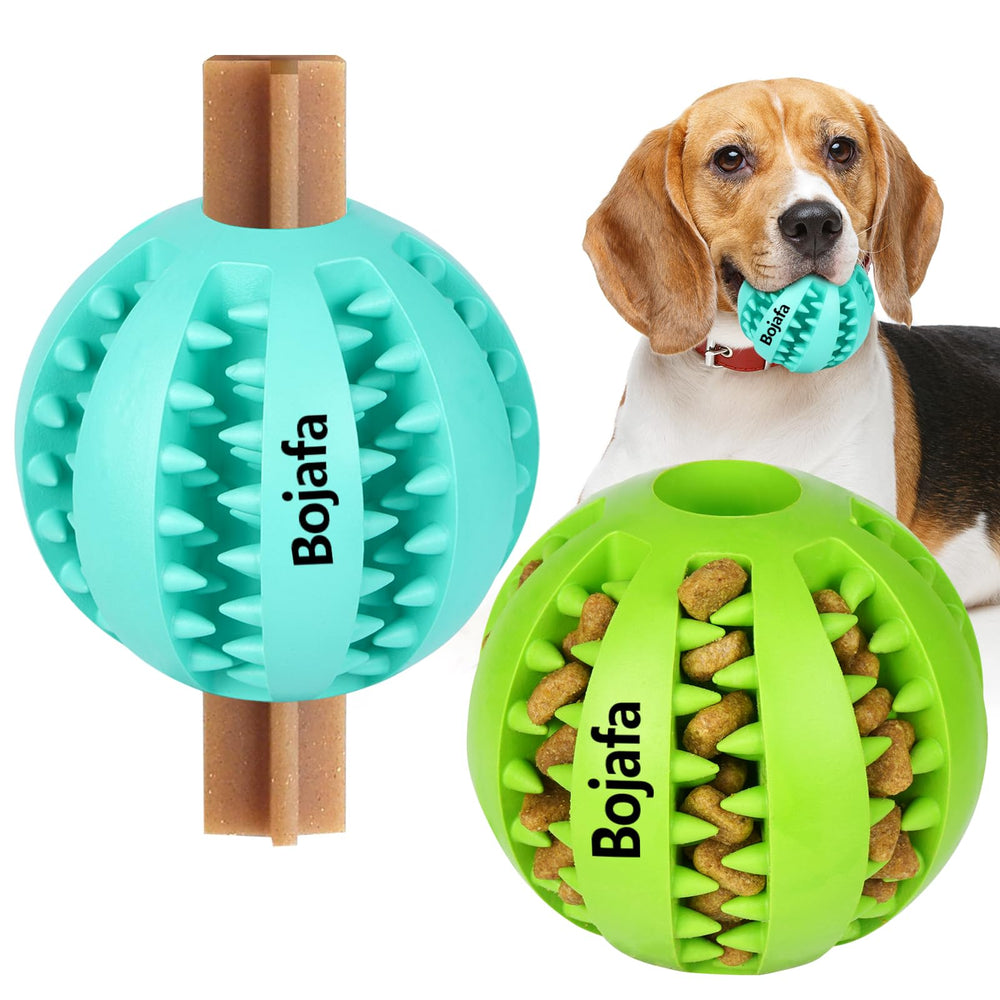 Dog Chew Toys for Teething: 2pack Durable Rubber Puppy Toys Ball for Boredom - Treat-Dispensing Toys for Small Medium Breed Teething/Chewing/Brain-Stimulating Indoor