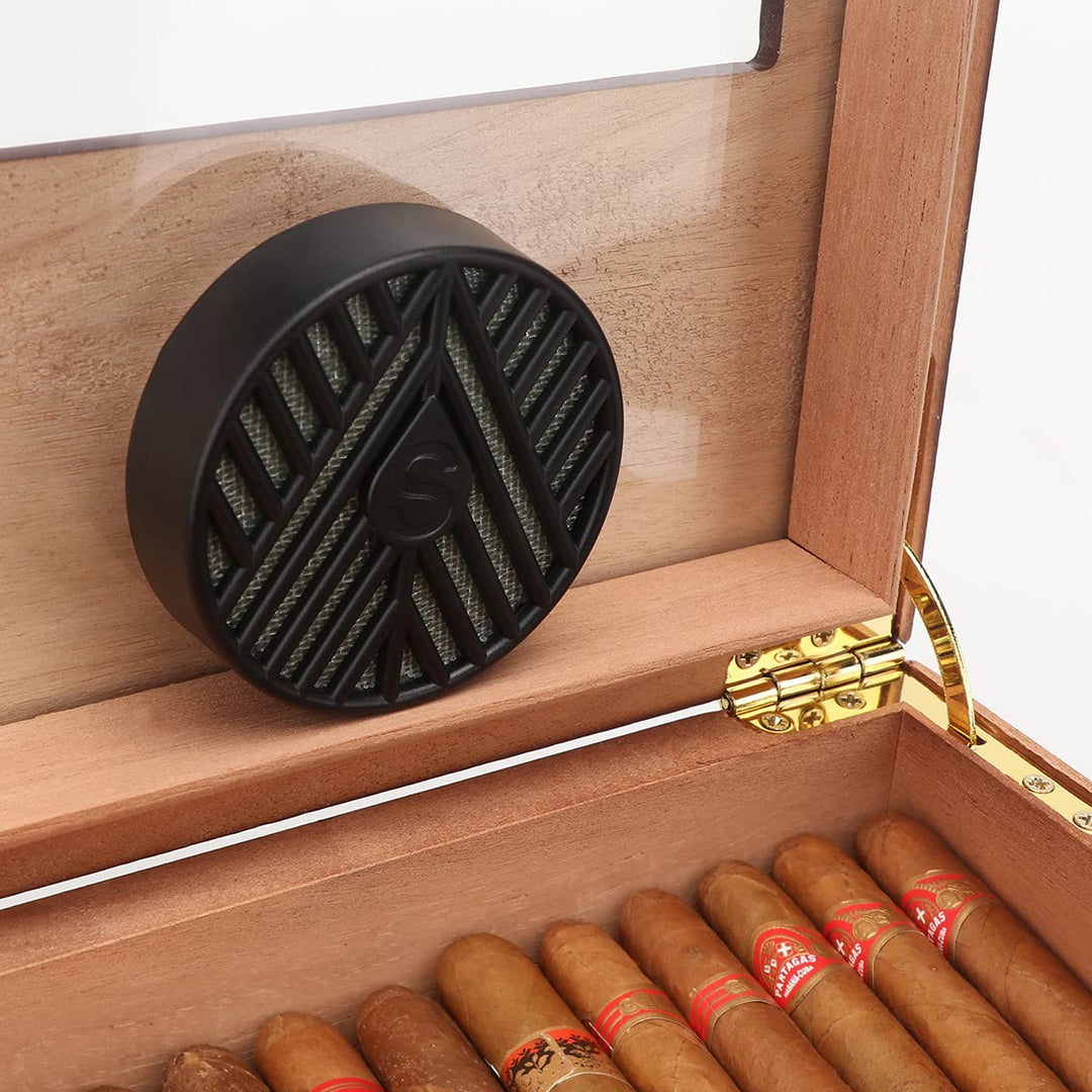 Scotte Cigar Humidifier Round Cigar Humidifier for Humidor Increased Humidity Black