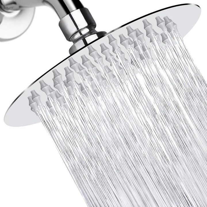 Rain Shower Head, Ultra-Thin Design-Pressure Boosting, Awesome Some Experience, High Pressure High Flow Stainless Steel Rainfall Shower Head (6 Inch,Chrome Finish)
