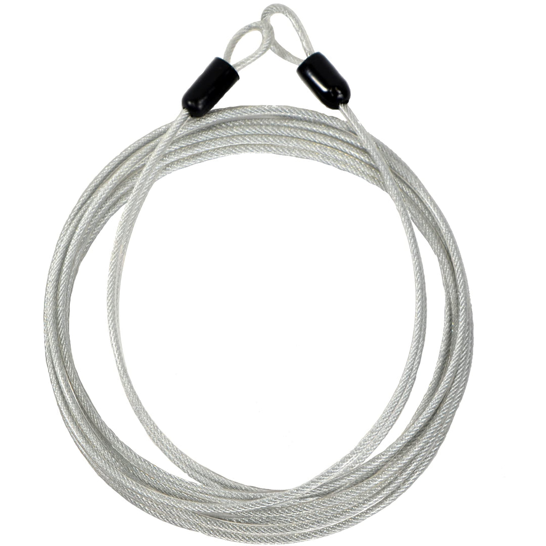 4 Foot 3mm (1/8th Inch) Braided Steel Coated Security Cable Luggage Lock Safety Cable Wire Double Loop