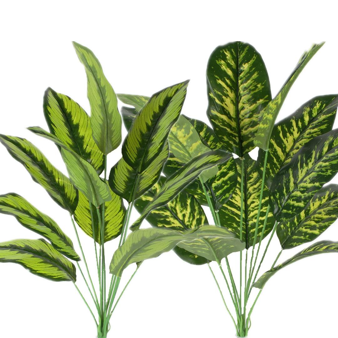4pcs Small Fake Plants Potted Artificial Mini Fake Plant Set Greenery Evergreen Lotus Leaf Clover Luau Leaf for Desk Table Home Office Room Bedroom Decoration