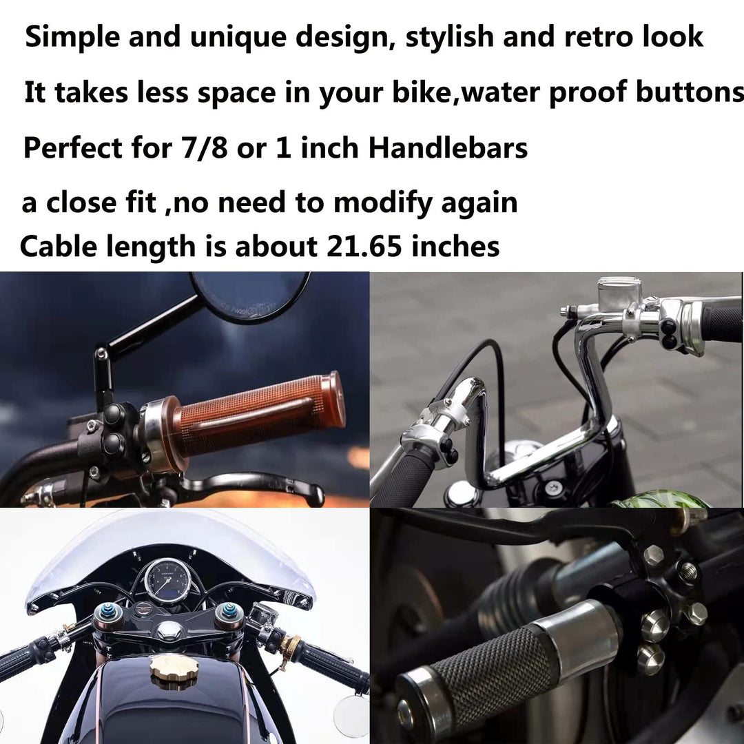 Three Buttons Motorcycle Handlebar Switch Aluminum Turn Signal Horn Headlight Starter Power Control Switch for 7/8 inch Handlebar Bobber Cafe Racer Chopper(Fit 7/8 inch Handlebars, Black)
