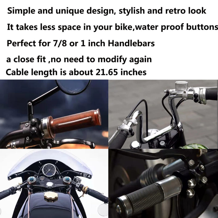 Three Buttons Motorcycle Handlebar Switch Aluminum Turn Signal Horn Headlight Starter Power Control Switch for 7/8 inch Handlebar Bobber Cafe Racer Chopper(Fit 7/8 inch Handlebars, Black)
