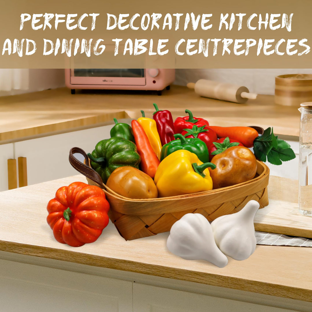 16 Pieces/Set Artificial Vegetables Simulation Vegetables Decoration Kitchen Home Decor Realistic Fake Vegetables Decor Set Photo Props