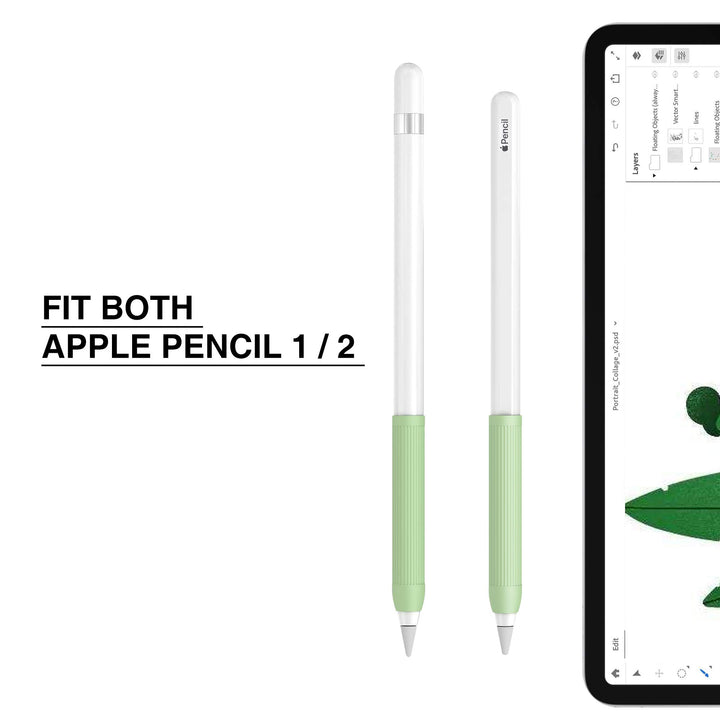 5 Pack iPencil Grips Silicone Holder Sleeve Compatible with Apple Pencil 1st and 2nd Generation (Black, Green, Pink, White, Purple)