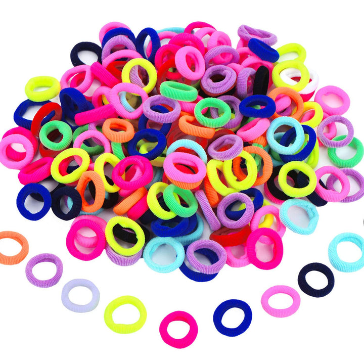 100 Pieces Elastic Hair Ties Mini Bands Tiny Rubber Colored Girls Ponytail Holders For Baby Kids