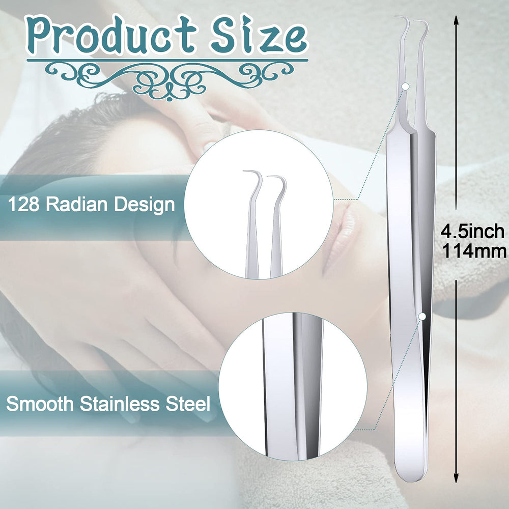 ANCIRS 6 Pack Acne Pimple Blackhead Remover Tweezers, S