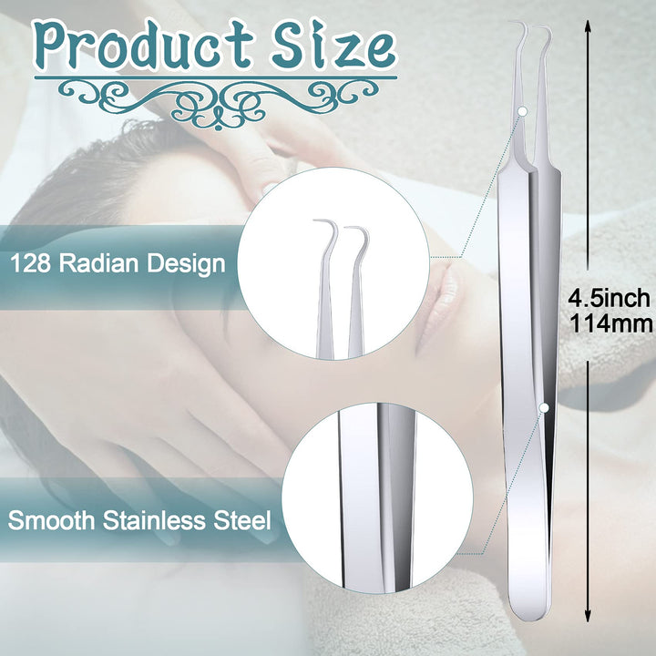 ANCIRS 6 Pack Acne Pimple Blackhead Remover Tweezers, S