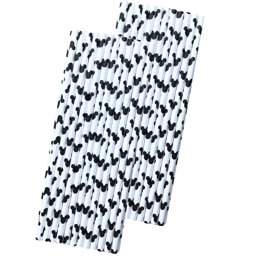 Mickey Mouse Inspired Paper Straws - Mouse Ears - Black