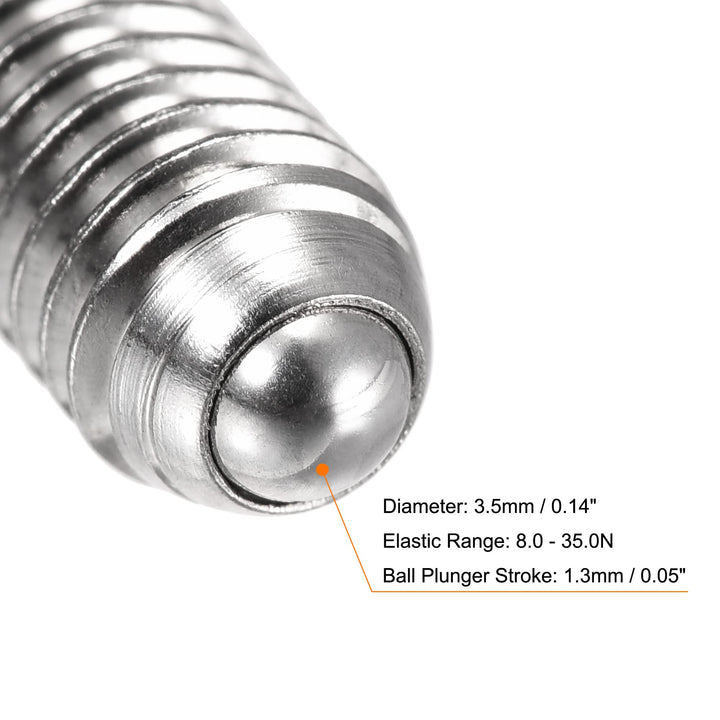Ball Point Set Screws, M6 x 8mm 304 Stainless Steel Metric Spring Hex Socket Screw 20pcs