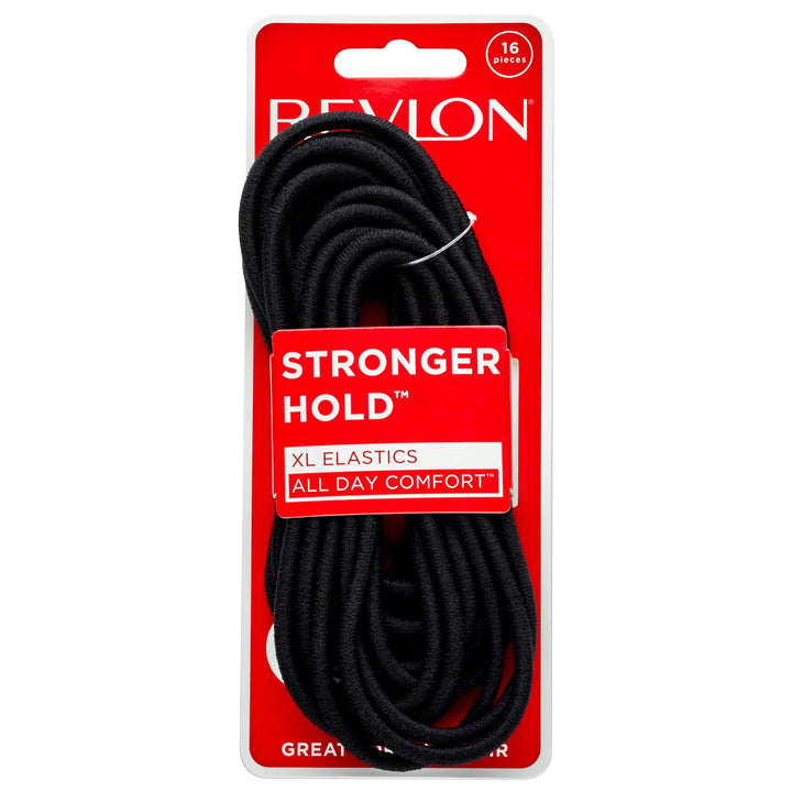 Extra Long Black Hair Elastics, 16 Count