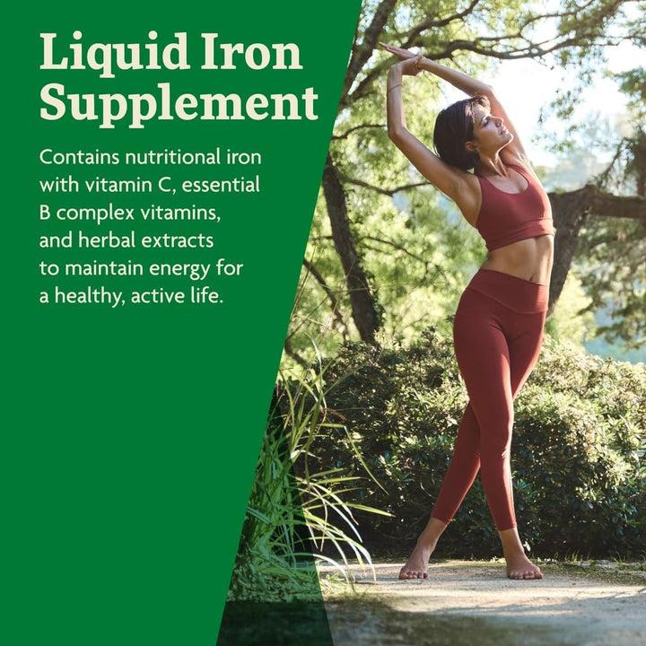by Salus Iron &amp; Herbs - Liquid Herbal Supplement for Energy Support - Iron Supplement with Vitamin C &amp; B Complex Vitamins - for Men &amp; Women - 17 Fl Oz