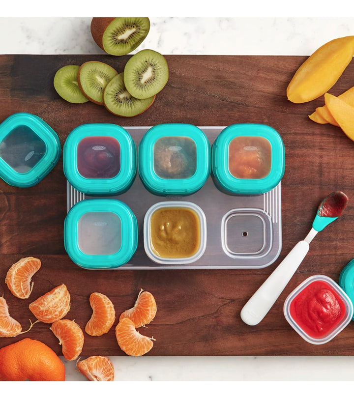 Tot Baby Blocks Freezer Storage Containers 2 Oz - Teal