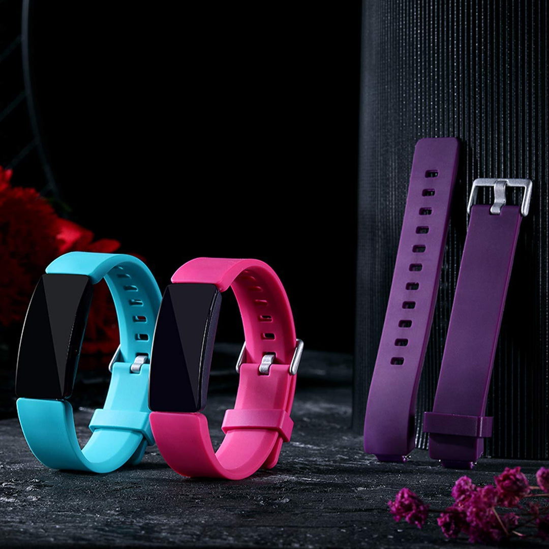 Bands Compatible with Fitbit Inspire 2 Bands for Women, Soft Bands Compatible with Fitbit Inspire Bands, Sports Bands Compatible with Fitbit Inspire HR Bands, Large, Rose Pink, Teal, Plum