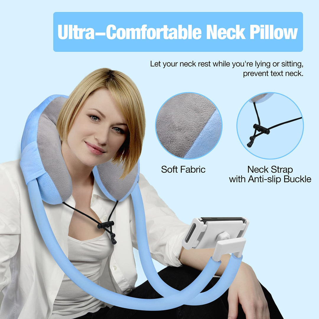 Neck Phone Holder, Lazy Gooseneck Phone Pillow Holder Bracket, 360° Rotate Phone Tablet Stand for 4-11 Device, fits iPhone 16/Pro/Pro Max/Plus, iPhone 15/Pro/Pro Max/Plus, iPhone 14/Pro/Pro Max