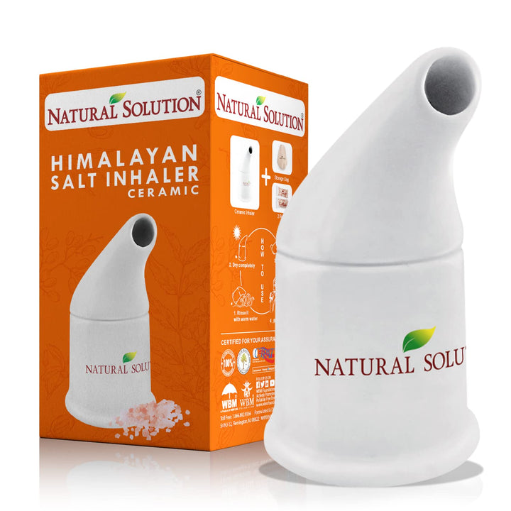 Natural Solution Pink Himalayan Salt Inhaler with 2 Pink Himalayan Crystal Salt Bags + Free Soap Bar