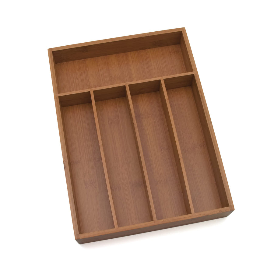 8876 Bamboo Wood Flatware Organizer, 5 Compartments, 10 1/2 x 14 x 2