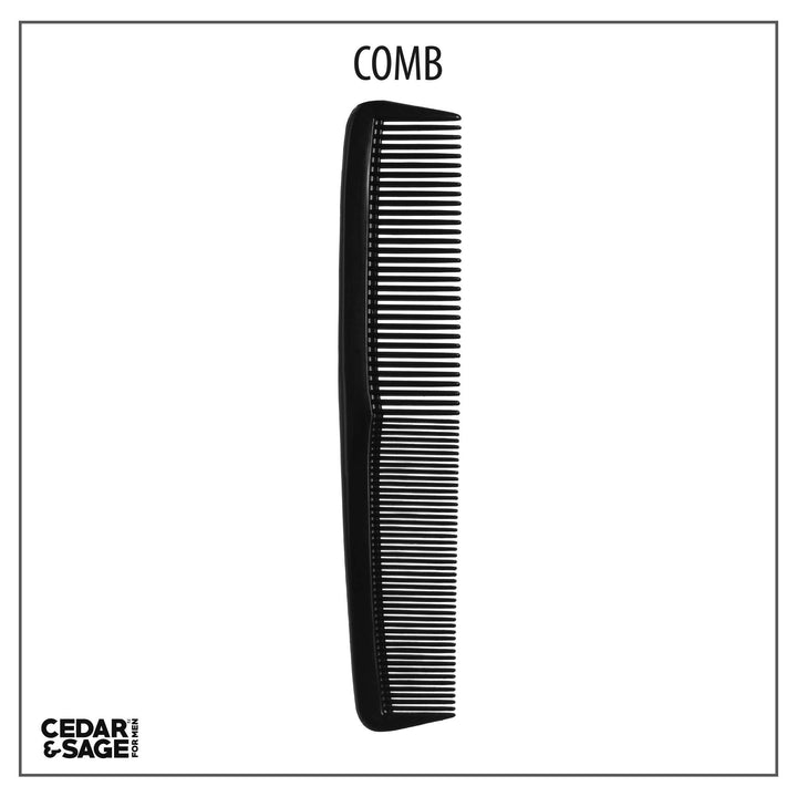 Cedar &amp; Sage, At-Home DIY Hair Trimming Set, Includes Trimming Scissors, Trimming Shears, Comb, 3 Count, Black, Medium (CS8982)