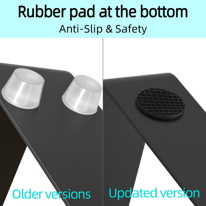 7 Squatting Toilet Stool, Bathroom Poop Stool for Adults, Wooden with Metal Potty Stool Anti-Slip, Brown and Black (Matte Black)