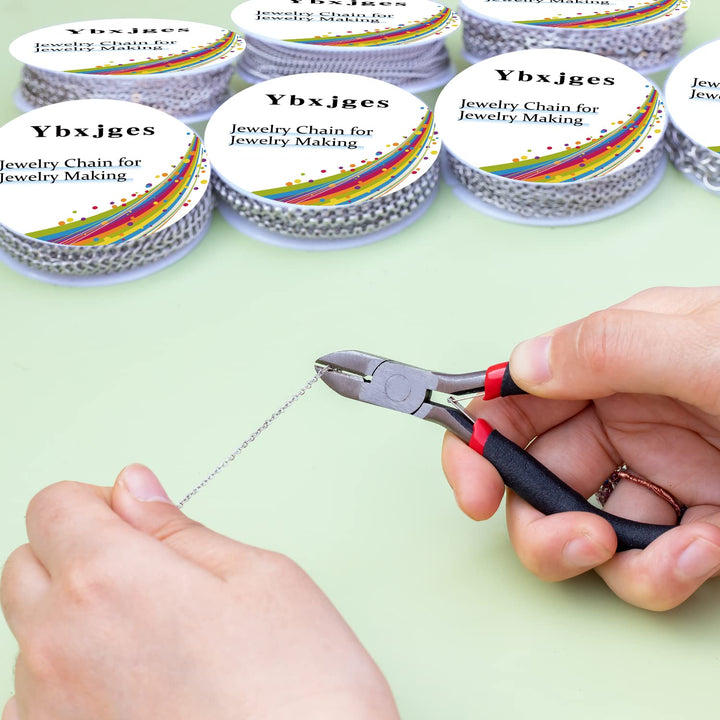 Necklace Chains for Jewelry Making, 65 Feet Stainless Steel Jewelry Chain with Stainless Steel Jump Rings Stainless Steel Lobster Clasps for Bracelet Necklace Jewelry Making (8 Sizes)