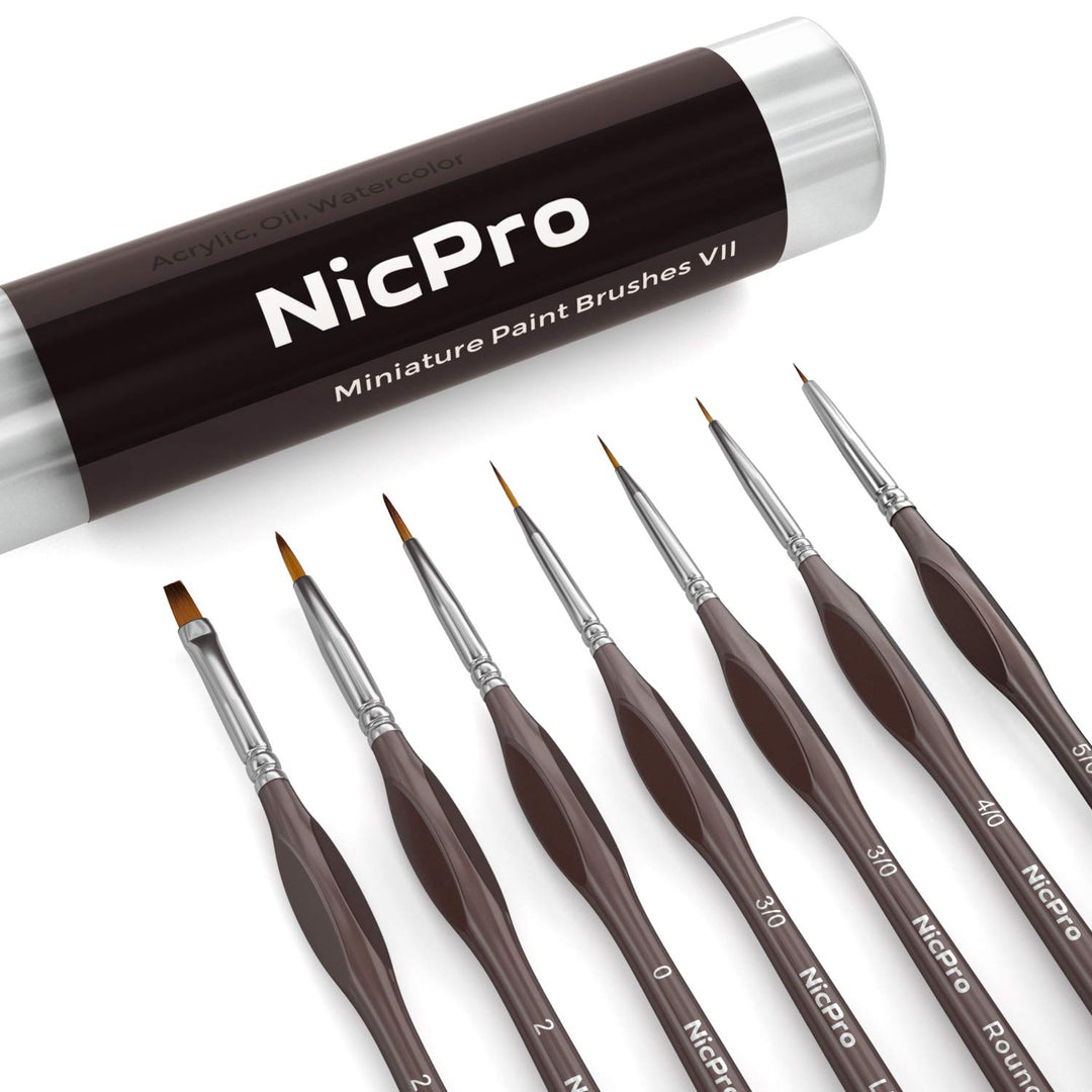 Nicpro Micro Detail Paint Brush Set - 7 PCS Tiny Miniat