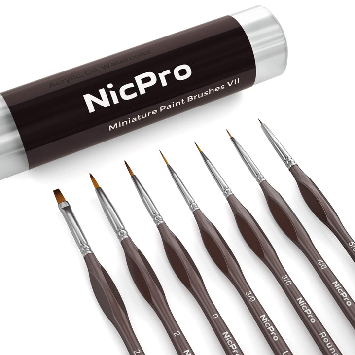 Nicpro Micro Detail Paint Brush Set - 7 PCS Tiny Miniat