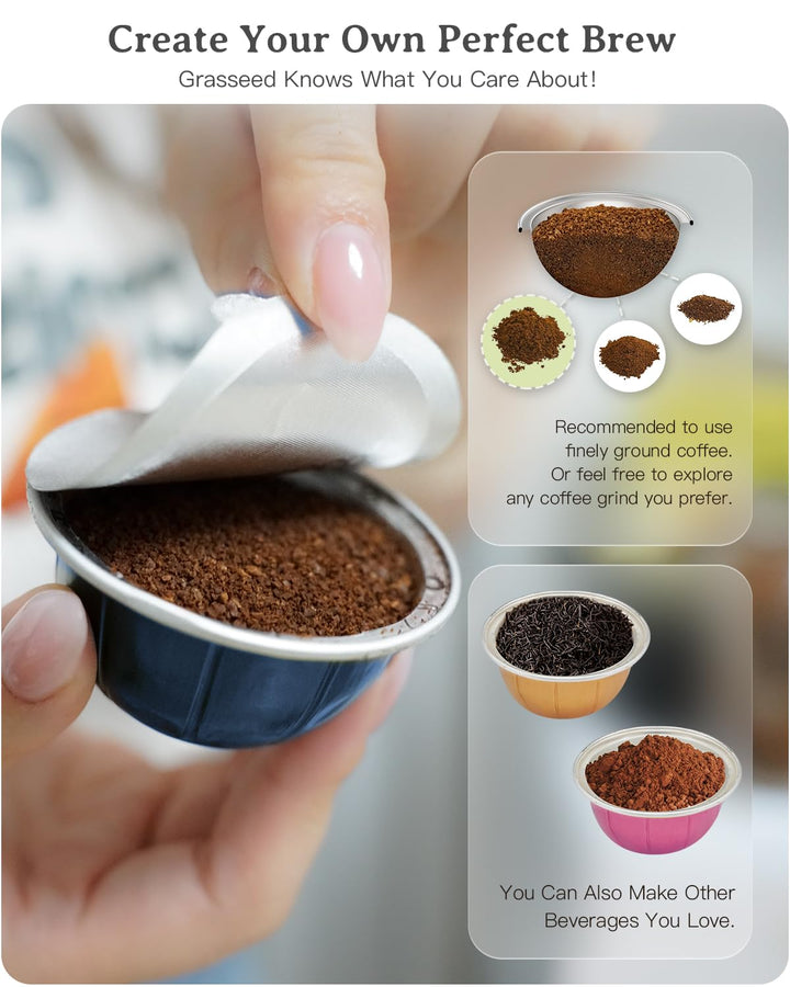 Aluminum Foil Lids to Reuse Vertuo Pods, Pod Covers for Seals VertuoLine Capsules Compatible with Nespresso Vertuo Pods - 100Pcs