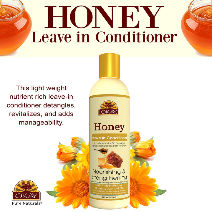 OKAY Honey Nourishing &amp; Strengthening Leave-in Conditioner, 8 Ounce