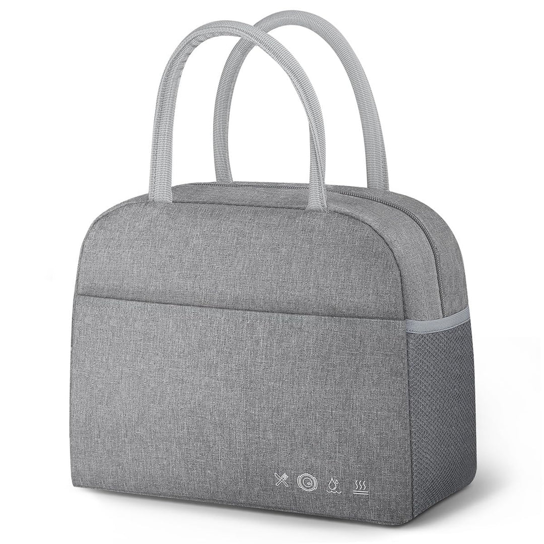 Lunch Bag Lunch Box for Women Men Reusable Insulated Lunch Tote Bag, Food Handbags Case High Capacity for Travel Work Picnic,GREY