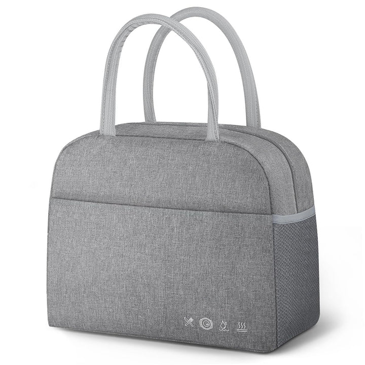 Lunch Bag Lunch Box for Women Men Reusable Insulated Lunch Tote Bag, Food Handbags Case High Capacity for Travel Work Picnic,GREY