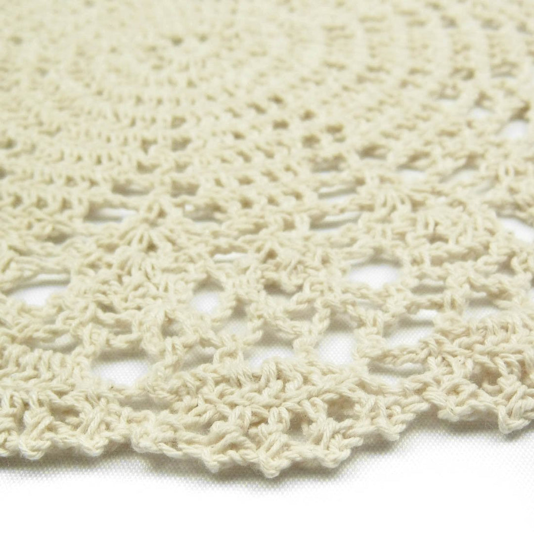 Crochet Cotton Lace Table Placemats Doilies Value Pack, 4pc, Persia, Beige, 10 inch