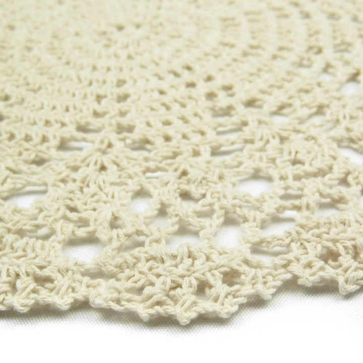 Crochet Cotton Lace Table Placemats Doilies Value Pack, 4pc, Persia, Beige, 10 inch
