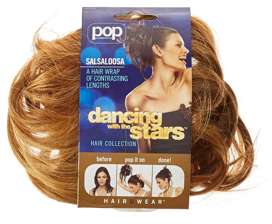 with the Stars Salsaloosa Hair Wrap of Contrasting Lengths Tru2Life Styleable Synthetic Hairpiece R29S Glazed Strawberry