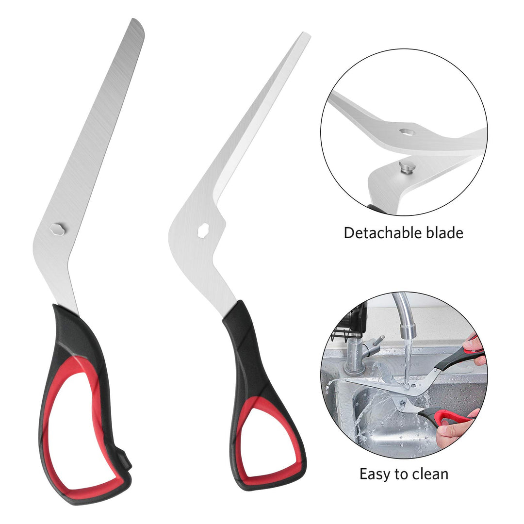 Pizza Scissors, Pizza Cutter with Ultra Sharp Detachable Blade and Ergonomic Soft Grip, 10.3Inch, Black&amp;Red