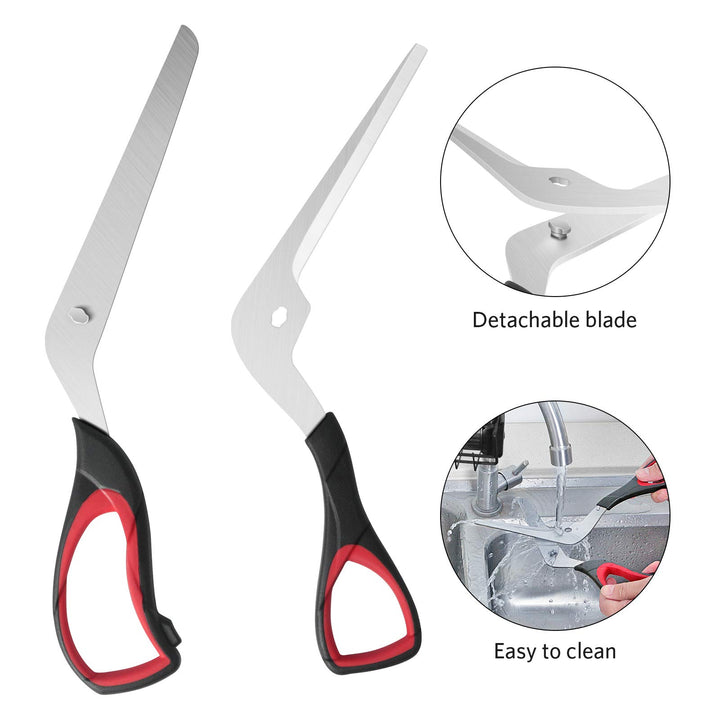 Pizza Scissors, Pizza Cutter with Ultra Sharp Detachable Blade and Ergonomic Soft Grip, 10.3Inch, Black&amp;Red