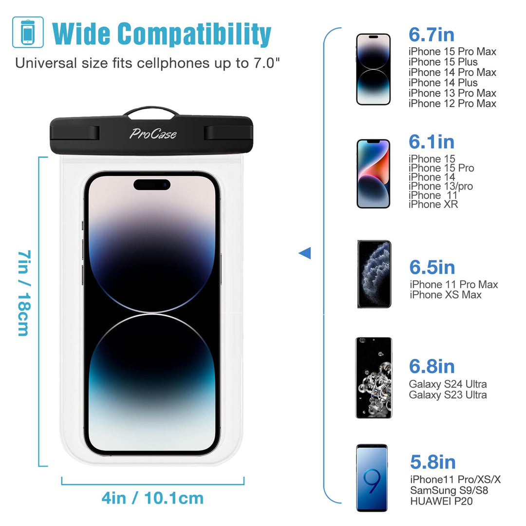 ProCase Universal Waterproof Pouch up to 7, Cellphone D