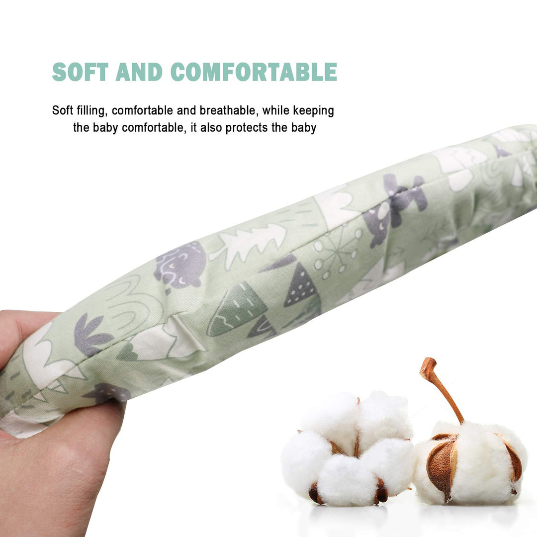 Longwuny High Chair Cushion, High Chair Cover Padhigh Chair Pad Cover, Soft and Comfortable, Light and Breathable, Make The Baby Sit More Comfortable (Green Forest Animal Pattern)