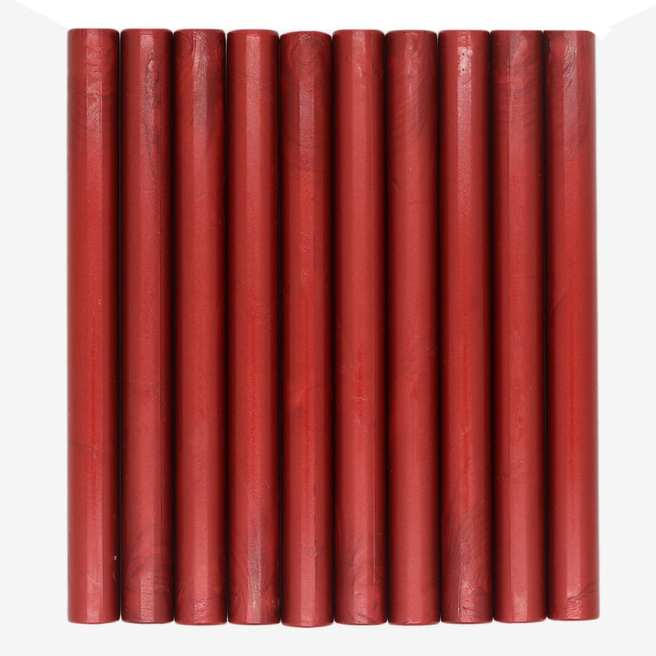 10 Pcs Sealing Wax Seal Sticks for Cards Envelopes,Wedding Invitations,Snail Mails,Wine Packages,Gift Wrapping(Metallic Wine Red)