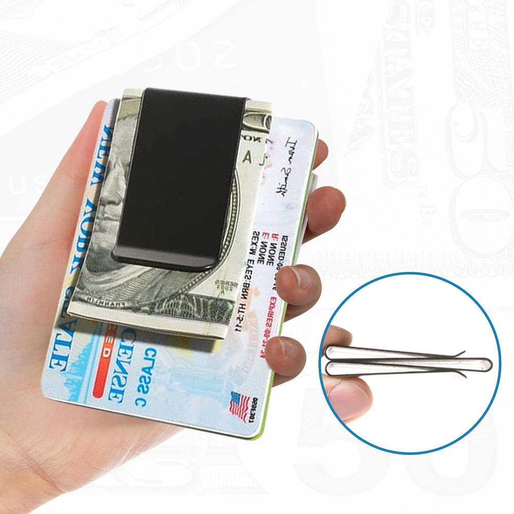 Money Clip, Cash Clip, Minimalist Wallet Slim Wallet Cr