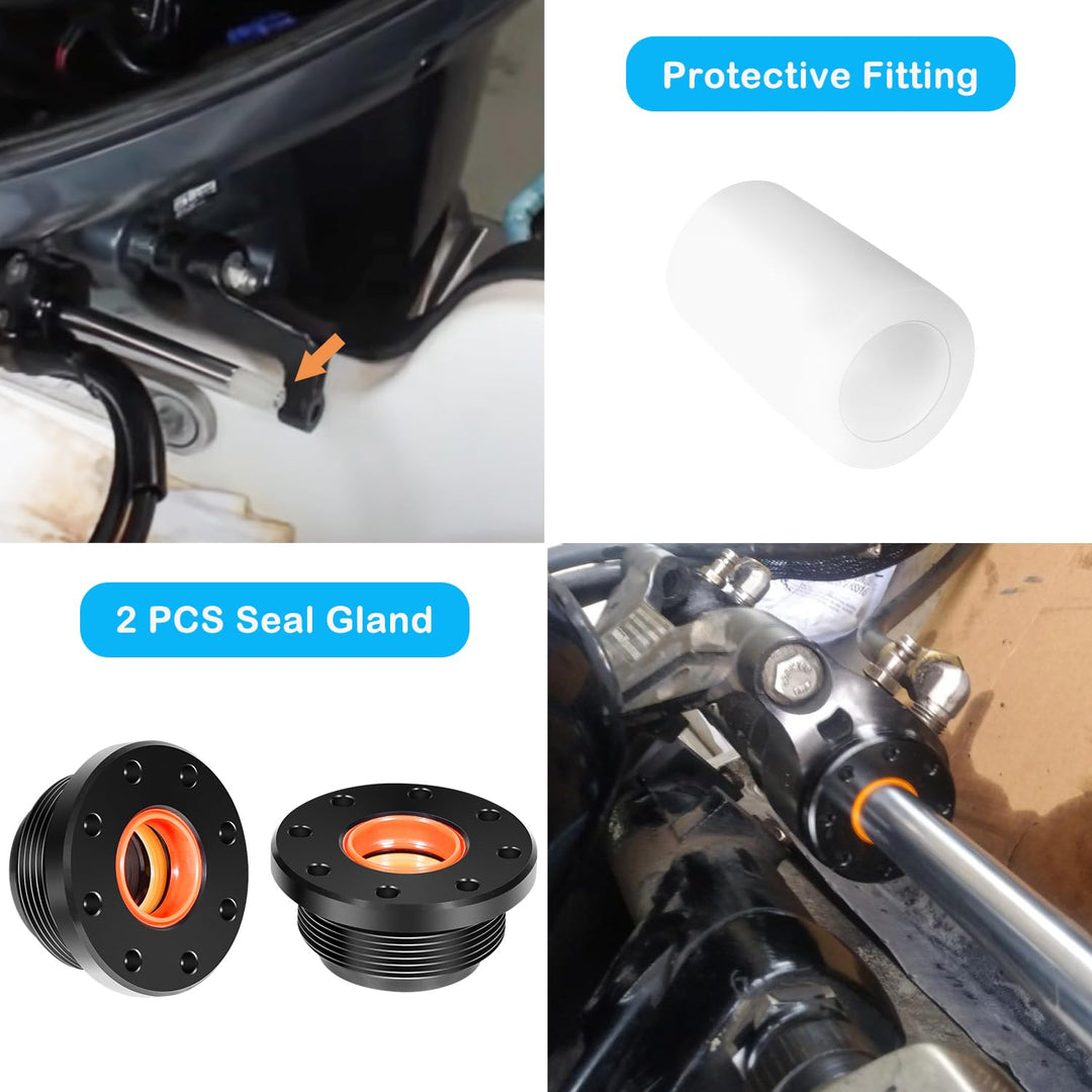 HS5157 Front Mount Hydraulic Steering Cylinder Seal Kit with O-rings &amp; Pin Wrench Compatible with Seastar HC5340, HC5341, C5348, HC5358, HC5365, HC5375, HC6755 etc.