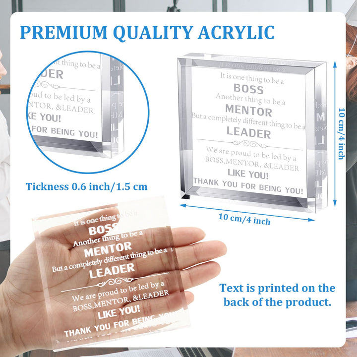 Boss Day Gifts for Women Men Crystal Acrylic Thank You 
