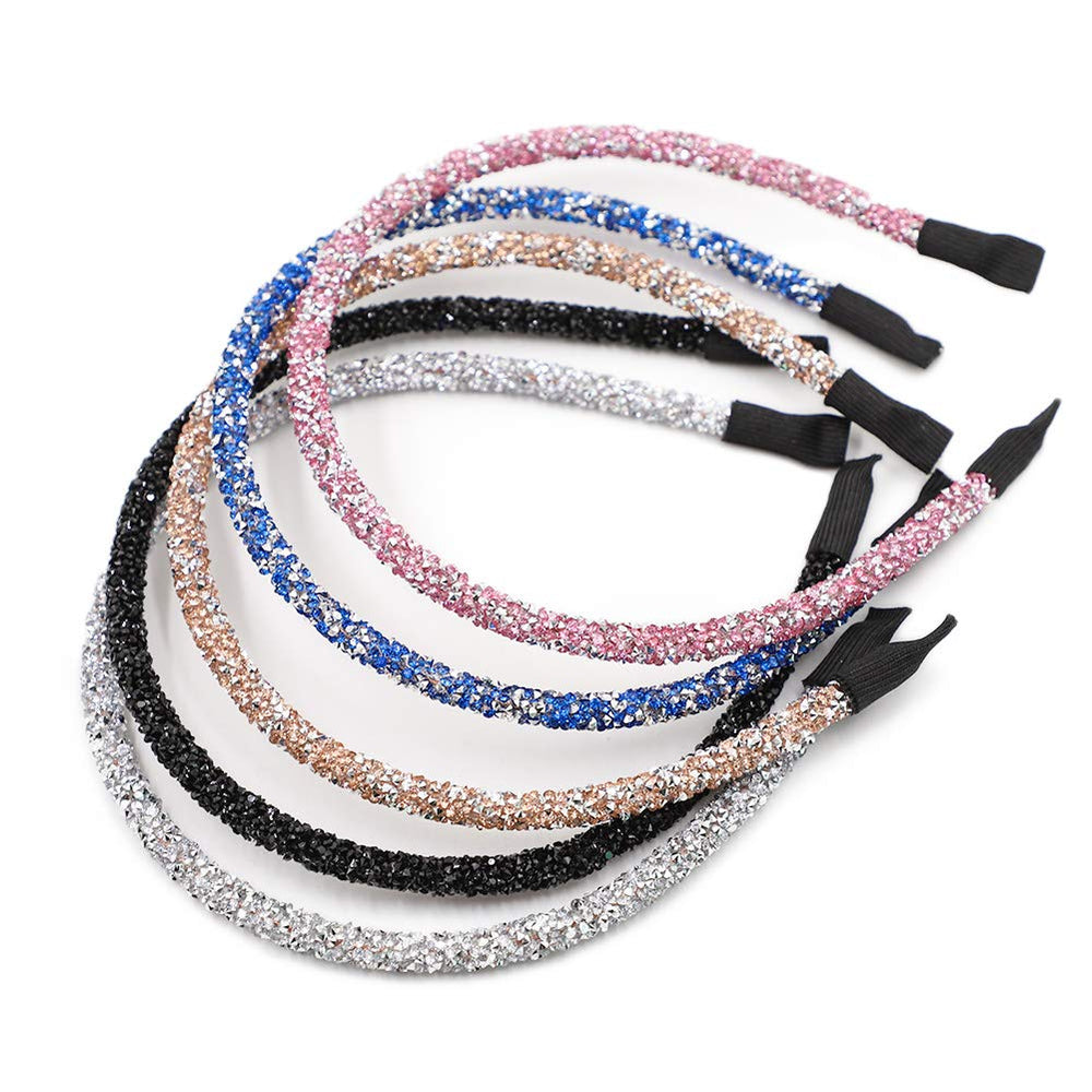 ZTL 5pcs/Set Glitter Headbands Narrow Hair Band Hair Ho