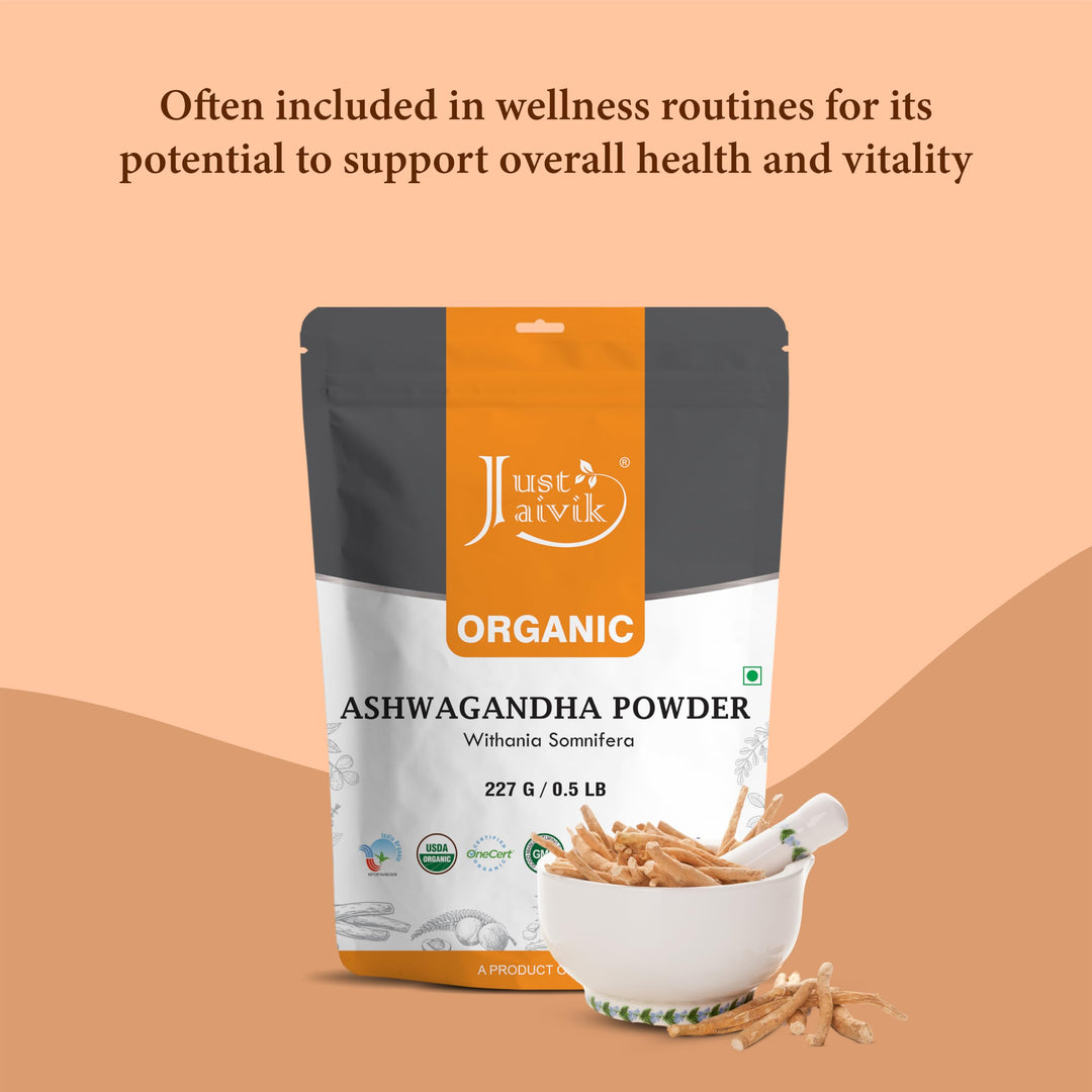 Just Jaivik Organic Ashwagandha Root Powder - 227g - Su