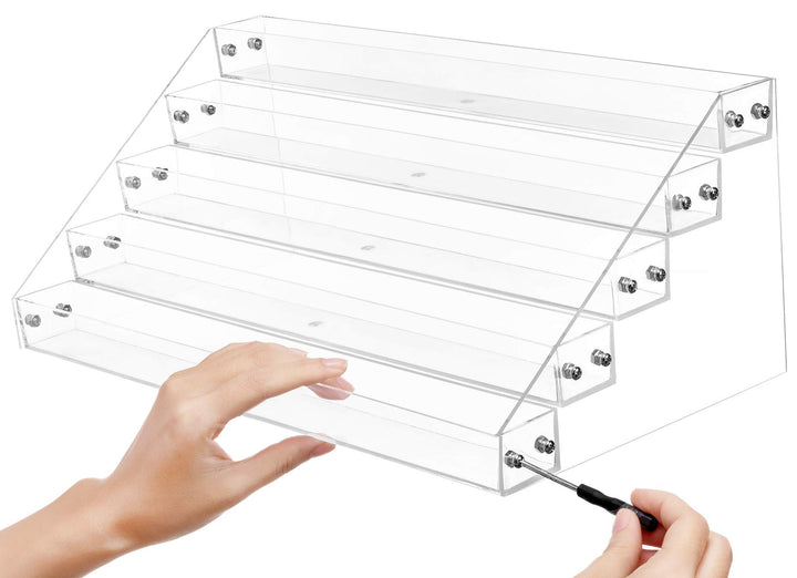 Clear Nail Polish Organizer 5 Tier Acrylic Display Rack Holds Up to 60 Bottles