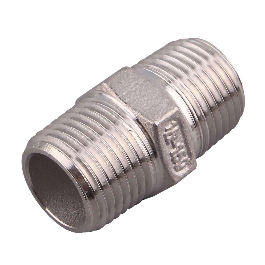 Hex Nipple 1/2 Inch Male NPT - DERPIPE Stainless Steel 